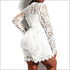 Long-sleeve Lace Patchwork Plus Size Rompers