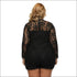 Long-sleeve Lace Patchwork Plus Size Rompers