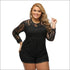 Long-sleeve Lace Patchwork Plus Size Rompers