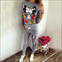 Long Sleeve Mickey Print Top And Pants Casual Two Piece Sets