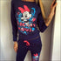 Long Sleeve Mickey Print Top And Pants Casual Two Piece Sets
