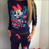 Long Sleeve Mickey Print Top And Pants Casual Two Piece Sets
