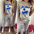 Long Sleeve Mickey Print Top And Pants Casual Two Piece Sets