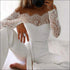 Long-sleeve Off-the-Shoulder Lace Patchwork Jumpsuits