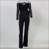 Long-sleeve Off-the-Shoulder Lace Patchwork Jumpsuits