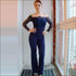 Long-sleeve Off-the-Shoulder Lace Patchwork Jumpsuits