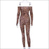 Long Sleeve Print Bodysuits And Tight Pants Two Pieces Sets