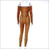 Long Sleeve Print Bodysuits And Tight Pants Two Pieces Sets