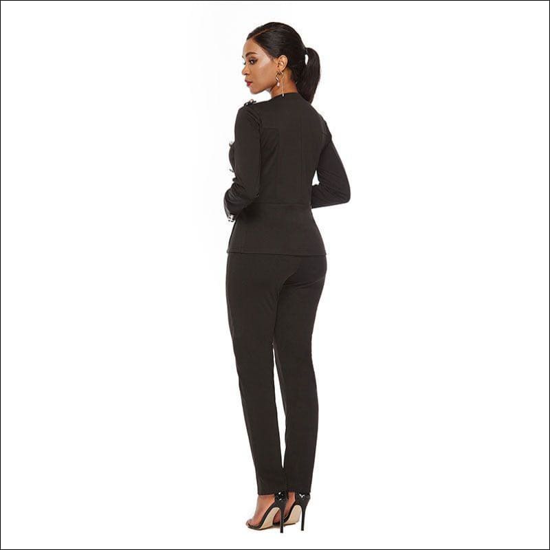 Long-sleeve Single-breasted Suit Set - Sets Co-ords