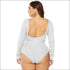 Long Sleeve Solid Color Single Breasted Design Plus Size Bodysuits