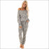 Long-sleeve Top And Pants Leopard Print Leisure Pajamas Set