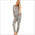 Long-sleeve Top And Pants Leopard Print Leisure Pajamas Set