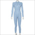 Long-sleeve Zipper Knitted Tight Jumpsuits