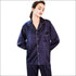Long Sleeves Silk-like Pajamas Set With Pants