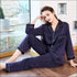 Long Sleeves Silk-like Pajamas Set With Pants