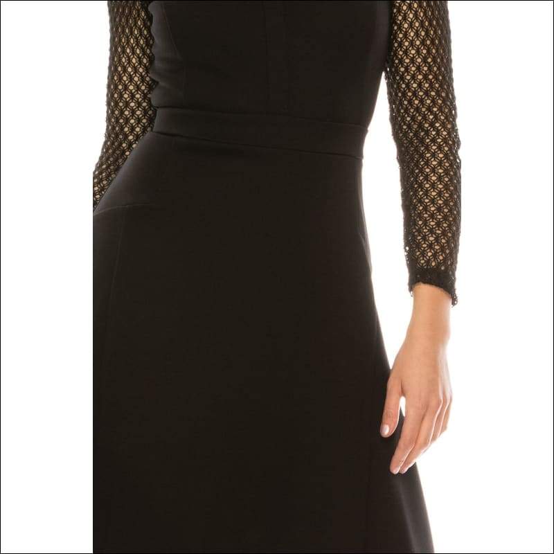 Long Sleeves Zipper Back Dress - Dresses