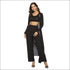 Loose Pants Long-sleeve Cardigan Casual Crop Top 3pcs/set