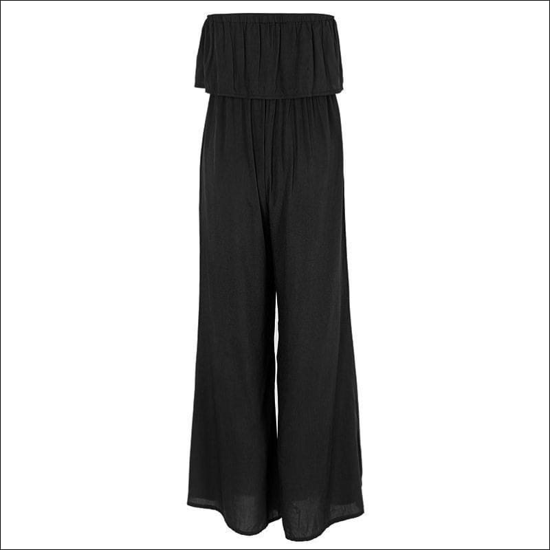 Loose Pattern Overlap Off-shoulder Wide-leg Jumpsuits - 