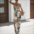 Loose Pattern Women Spaghetti Strap Surplice Jumpsuits
