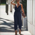 Loose Pattern Women Spaghetti Strap Surplice Jumpsuits
