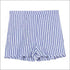 Low Cut Striped Tops+High-waisted Shorts 2Pcs/Set Suit