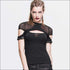 Mesh Hollow Stitching See-through Short-sleeve T-Shirt