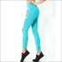 Mesh Seamless Legging with Ribbing Detail - Aqua