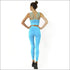 Mesh Seamless Legging with Ribbing Detail - Aqua