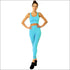 Mesh Seamless Legging with Ribbing Detail - Aqua