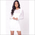 Mesh Sleeve Solid Mini Dress