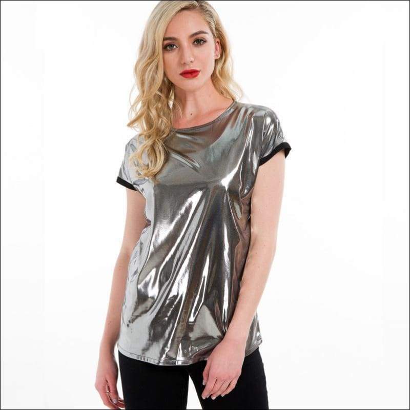 Metallic Luster Design Hot Sale Short Sleeves T-shirt - XS /