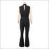 Mock Neck Sleeveless Defined Waist Lace-up Casual Jumpsuits