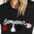 Modern Short Sleeves Letters Embroideried T-shirt With Tassel