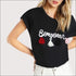 Modern Short Sleeves Letters Embroideried T-shirt With Tassel