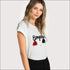 Modern Short Sleeves Letters Embroideried T-shirt With Tassel
