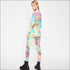 Multicolor Long-sleeve Stand Collar Zipper Top And Skinny Pants