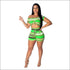 Multicolor Stripes Casual Shorts Set Two-piece Set