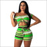 Multicolor Stripes Casual Shorts Set Two-piece Set