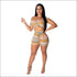 Multicolor Stripes Casual Shorts Set Two-piece Set
