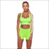 New Neon Color Yoga Sport Crop Top Tight Shorts Set