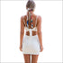 Night Club Backless Sleeveless Strap Tank Tops And Wrap Skirt 2Pcs Set