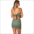 Night Club Backless Sleeveless Strap Tank Tops And Wrap Skirt 2Pcs Set