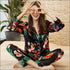 Night Wear Top And Pants Floral Printed Casual Style