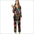 Night Wear Top And Pants Floral Printed Casual Style