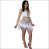 Nightclub Dancing Set Lace-up Sleeveless Crop Top Feather Fringed Mini Skirt