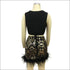 Nightclub Dancing Set Lace-up Sleeveless Crop Top Feather Fringed Mini Skirt