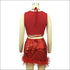 Nightclub Dancing Set Lace-up Sleeveless Crop Top Feather Fringed Mini Skirt