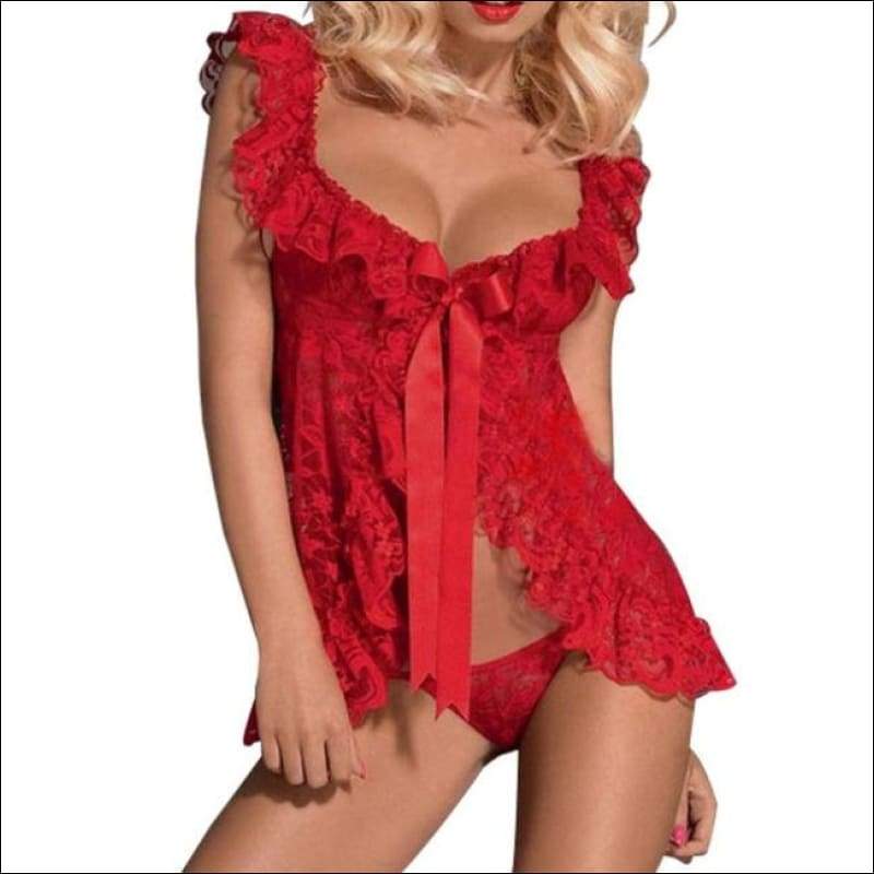 Nightgown And Panties Nightwear Sets - S / Red - Lingerie & 