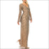 Nude Beaded Evening Gown