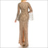 Nude Beaded Evening Gown